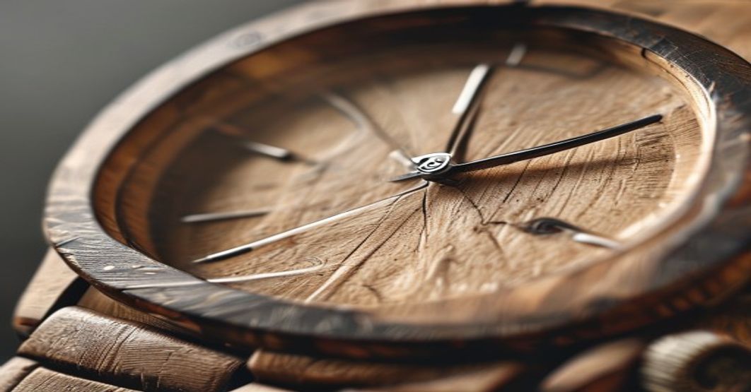 artisan wood watch detail close-up